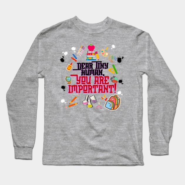 Dear Tiny Human 3 Long Sleeve T-Shirt by Orchid's Art